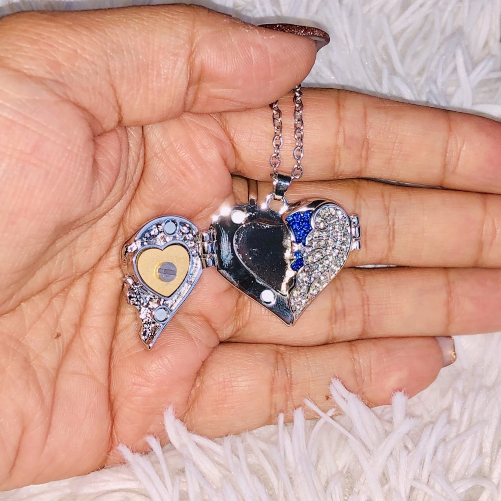 Beautiful Secret compartment Swarovski Crystal memory necklace, urn necklace,